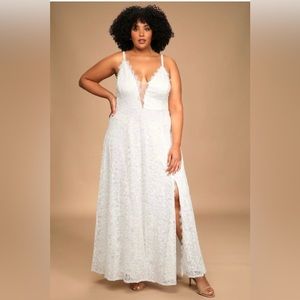 Lulu’s Always Have, Always Will White Lace Maxi Dress